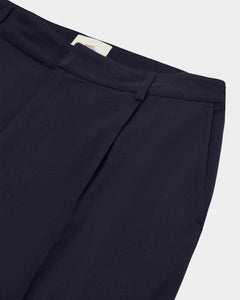 Soft Handle Essential Pleated Trousers - Deep Navy