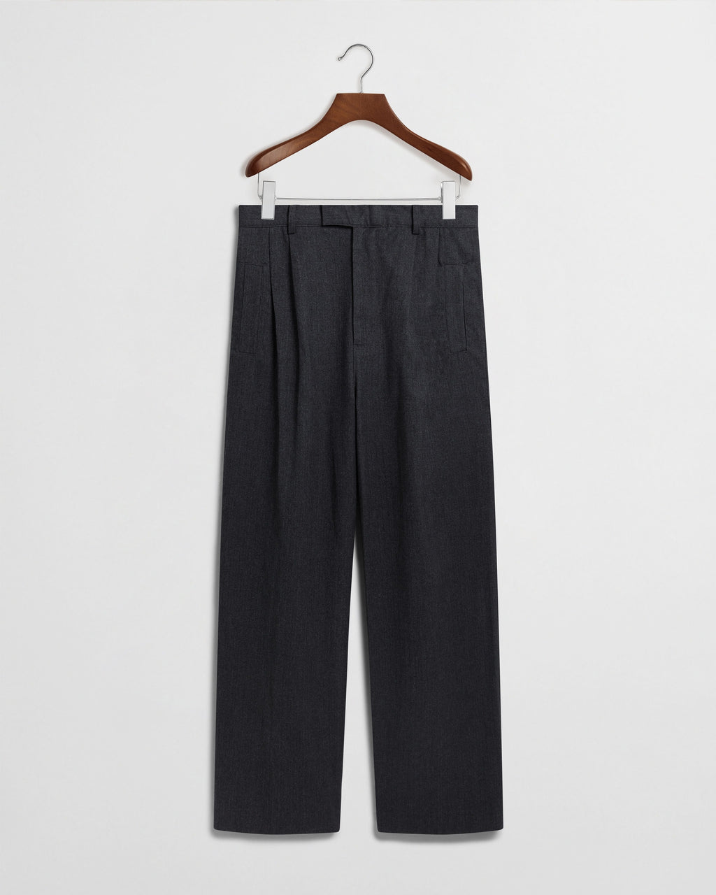 Daniel Simmons - Herringbone Forest Pleated Trouser - Grey