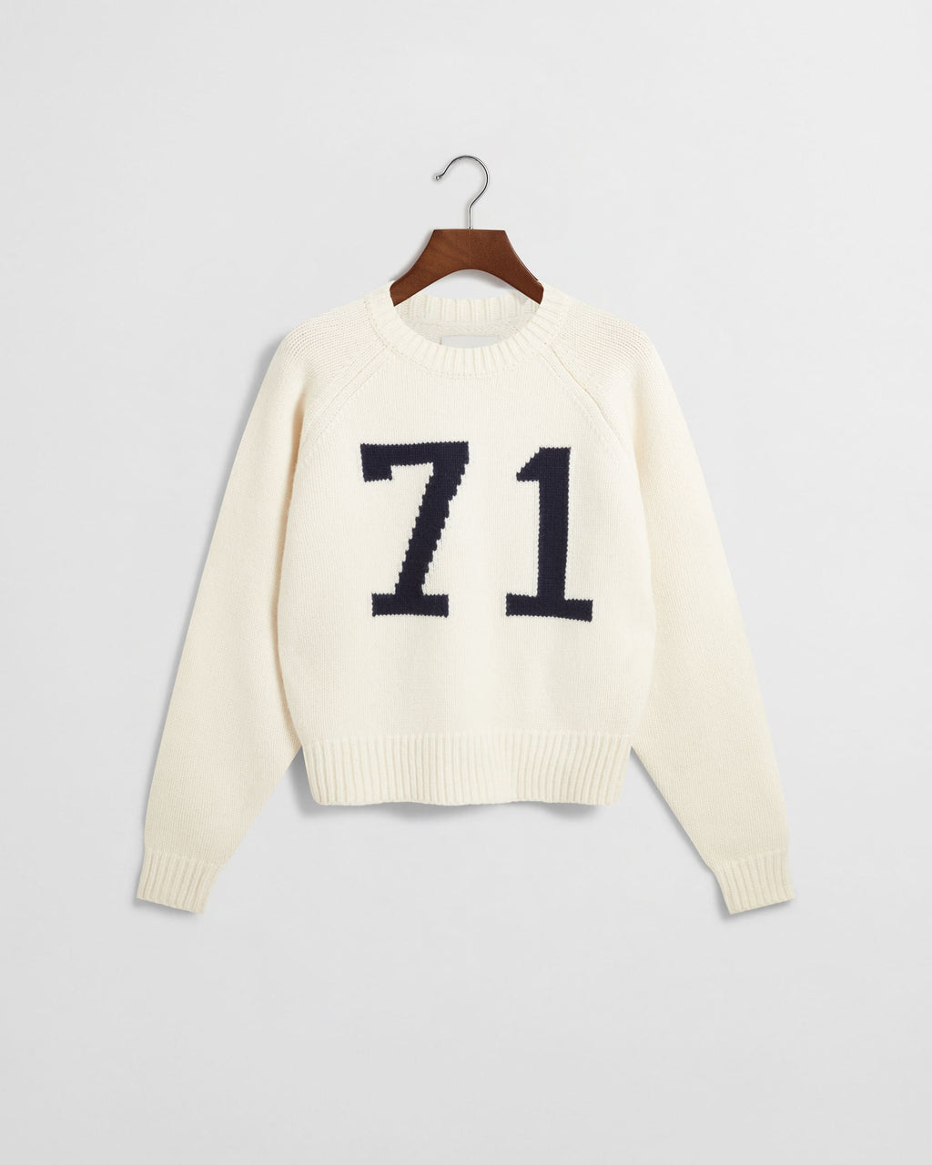 Daniel Simmons - Varsity Knit Intarsia Sweater - Cream & Navy