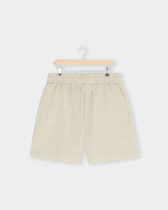 Grado Seersucker Shorts - Cream/Black Pinstripe