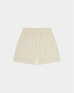 Grado Seersucker Shorts - Cream/Black Pinstripe