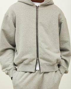 Zip Fleeceback Hoodie - Heather Grey