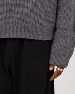 Merino Knit Q-Zip Sweater - Grey