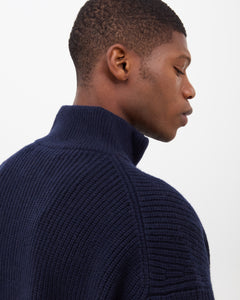 Merino Knit Q-Zip Sweater - Navy