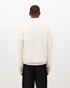 Merino Knit Q-Zip Sweater - Cream