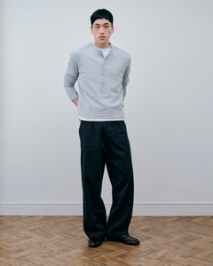 Daniel Simmons - Long Button Henley - Heather Grey