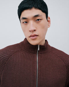 Daniel Simmons - Linen Knit Zipup - Brown