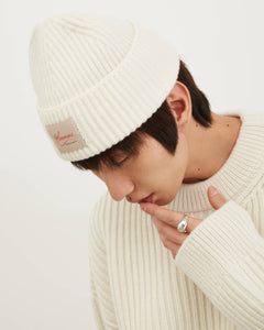 Cashmere Knit Beanie - Cream