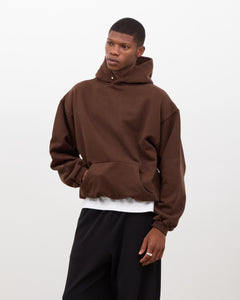 Box Fit Fleeceback Hoodie - Brown