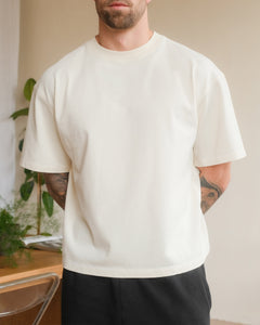 Box Fit T-shirt (Cropped) - Vintage White