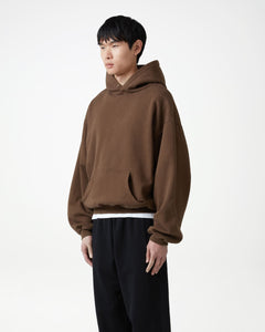Box Fit Fleeceback Hoodie - Brown