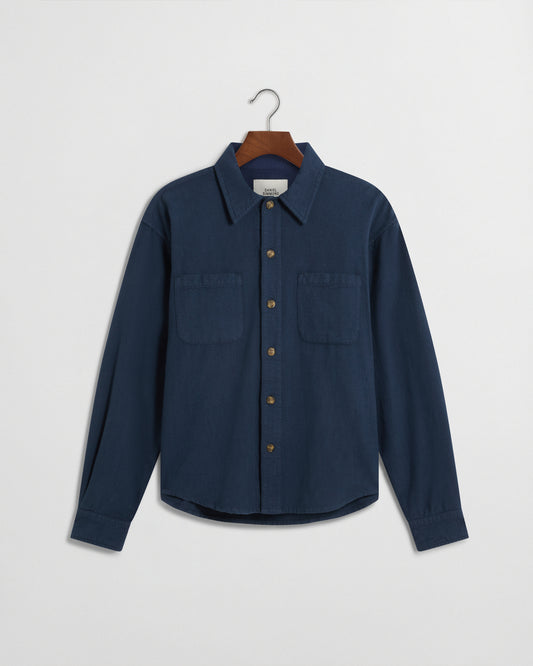Vintage Brushed Cotton Shirt - Dark Blue