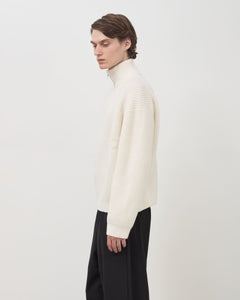 Merino Knit Q-Zip Sweater - Cream