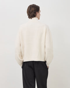 Merino Knit Q-Zip Sweater - Cream