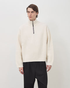 Merino Knit Q-Zip Sweater - Cream