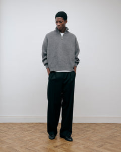 Daniel Simmons - Merino Knit Q-Zip Sweater - Grey
