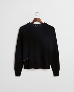 Distressed Cotton Knit Jumper - Black