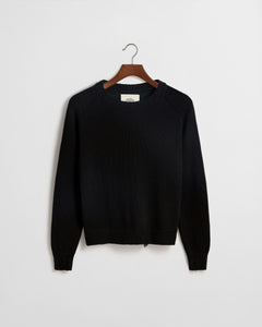Daniel Simmons Distressed Cotton Knit Sweater Black