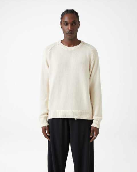 Crewneck Sweater Weekday Sterling Sweater Distressed Cotton Knit