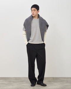Layered Long Sleeve T-Shirt - Grey / Cream