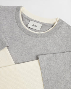 Layered Long Sleeve T-Shirt - Grey / Cream