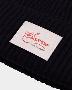 Cashmere Knit Beanie - Black