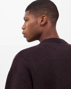 Merino Knit Sweater - Mahogany Brown