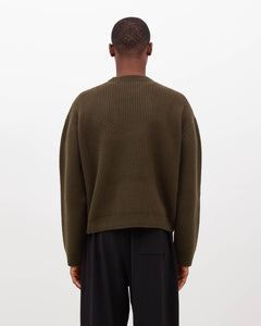 Merino Knit Sweater - Moss Green