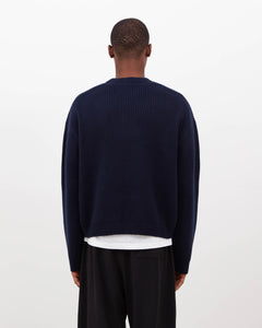 Merino Knit Sweater - Navy