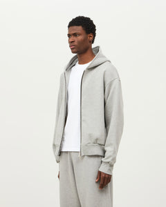 Zip Fleeceback Hoodie - Heather Grey