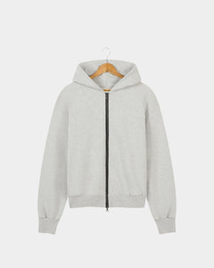 Zip Fleeceback Hoodie - Heather Grey