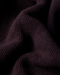 Merino Roll Neck Sweater - Mahogany Brown