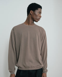 Daniel Simmons - Elba Cotton Knit Long Sleeve T-Shirt - Mocha