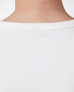 Embroidered Fitted Ribbed Vest - White