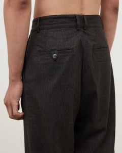 Essential Pleated Trousers - Dark Grey