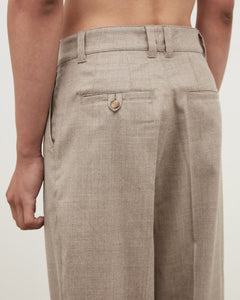 Essential Pleated Trousers - Stone