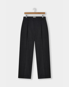 Soft Handle Essential Pleated Trousers - Charcoal Grey