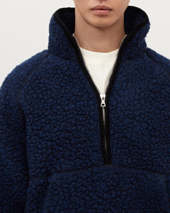 Wool Pullover Fleece - Navy
