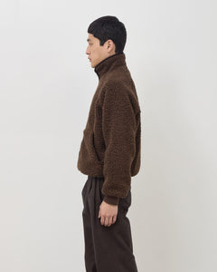 Wool Zip Up Fleece - Brown