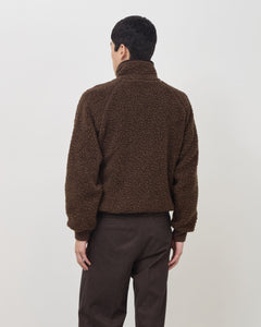 Wool Zip Up Fleece - Brown