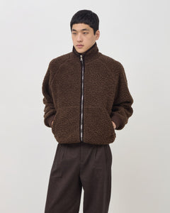 Wool Zip Up Fleece - Brown