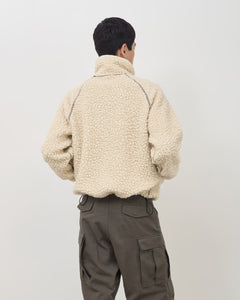 Wool Zip Up Fleece - Cream