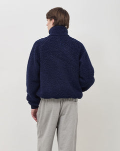 Wool Zip Up Fleece - Navy
