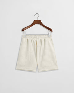 Grado Seersucker Shorts - Cream/Black Pinstripe