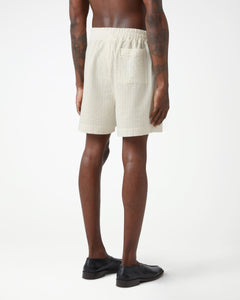 Grado Seersucker Shorts - Cream/Black Pinstripe