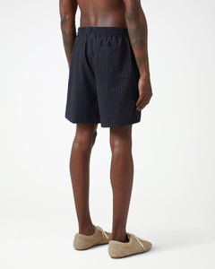 Grado Seersucker Shorts - Navy/Cream Pinstripe
