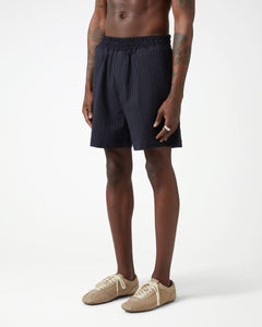 Grado Seersucker Shorts - Navy/Cream Pinstripe