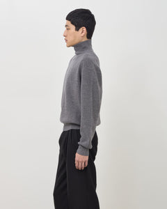 Merino Roll Neck Sweater - Grey
