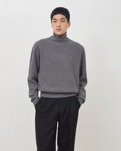 Merino Roll Neck Sweater - Grey