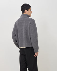 Merino Knit Q-Zip Sweater - Grey